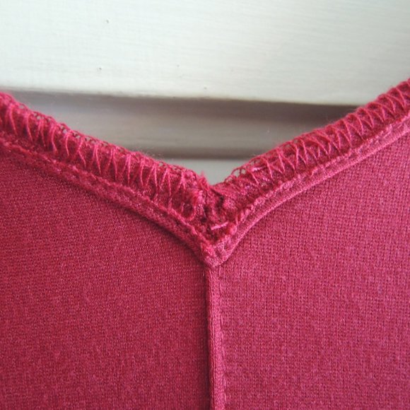 Anthropologie Dark Pink Stretchy Seamed 3/4 Sleeve Mini Dress M/S - Picture 10 of 11